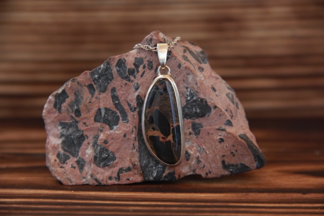 Pendentif en argent 925 - Marbre du Simmental ( Bern )